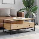 sofabord 100x51x45 cm konstrueret træ sonoma-eg
