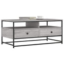 sofabord 100x51x45 cm konstrueret træ grå sonoma-eg