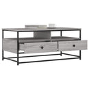 sofabord 100x51x45 cm konstrueret træ grå sonoma-eg