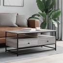 sofabord 100x51x45 cm konstrueret træ grå sonoma-eg