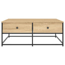 sofabord 100x99x40 cm konstrueret træ sonoma-eg