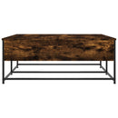 sofabord 100x99x40 cm konstrueret træ røget egetræsfarve