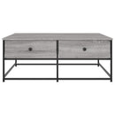 sofabord 100x99x40 cm konstrueret træ grå sonoma-eg
