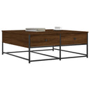 sofabord 100x99x40 cm konstrueret træ brun egetræsfarve