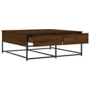 sofabord 100x99x40 cm konstrueret træ brun egetræsfarve