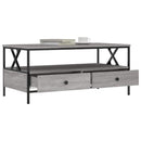 sofabord 100x51x45 cm konstrueret træ grå sonoma-eg