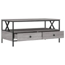 sofabord 100x51x45 cm konstrueret træ grå sonoma-eg
