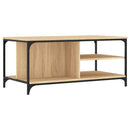 sofabord 100x50x45 cm konstrueret træ sonoma-eg