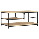 sofabord 90x49x40 cm konstrueret træ sonoma-eg