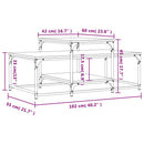 sofabord 102x60x45 cm konstrueret træ sort