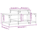 sofabord 102x60x45 cm konstrueret træ røget egetræsfarve