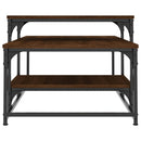 sofabord 102x60x45 cm konstrueret træ brun egetræsfarve