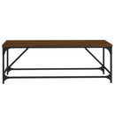 sofabord 100x50x35 cm konstrueret træ brun egetræsfarve