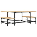 sofabord 100x50,5x40 cm konstrueret træ sonoma-eg