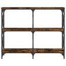 konsolbord 100x28x80,5 cm konstrueret træ røget egetræsfarve