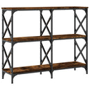 konsolbord 100x28x80,5 cm konstrueret træ røget egetræsfarve