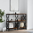 konsolbord 100x28x80,5 cm konstrueret træ røget egetræsfarve