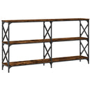 konsolbord 156x28x80,5 cm konstrueret træ røget egetræsfarve