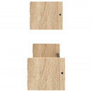 væghylder med stænger 2 stk. 60x16x14 cm sonoma-eg