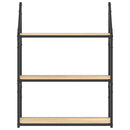 vægreol med 3 hylder 60x21x78,5 cm konstrueret træ sonoma-eg