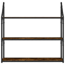 vægreol med 3 hylder 80x21x78,5 cm konstrueret træ røgfarvet eg