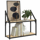 vægreol med 2 hylder Sonoma-eg 60x21x51 cm konstrueret træ