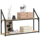 vægreol med 2 hylder 80x21x51 cm konstrueret træ sonoma-eg