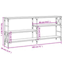 konsolbord 180x29x76,5 cm konstrueret træ sonoma-eg