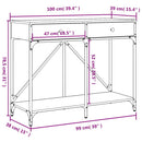 konsolbord 100x39x78,5 cm konstrueret træ sort