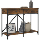 konsolbord 100x39x78,5 cm konstrueret træ røget egetræsfarve
