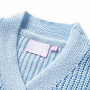 Strikket cardigan til børn str. 128 blå