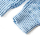 Strikket cardigan til børn str. 128 blå