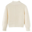 Strikket cardigan til børn str. 104 strik snehvid