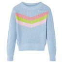 Sweater til børn str. 92 strikket blå