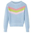 Sweater til børn str. 128 strikket blå