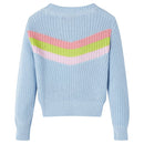 Sweater til børn str. 128 strikket blå