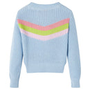 Sweater til børn str. 140 strikket blå
