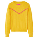 Sweater til børn str. 104 strikket okkergul