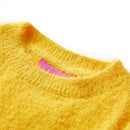 Sweater til børn str. 104 strikket okkergul