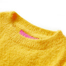 Sweater til børn str. 140 strikket okkergul