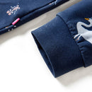 Langærmet kjole til børn str. 116 marineblå