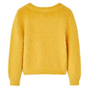 Sweater til børn str. 104 strikket okkergul
