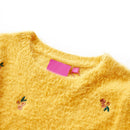 Sweater til børn str. 104 strikket okkergul