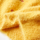 Sweater til børn str. 140 strikket okkergul