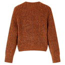 Strikket cardigan til børn str. 104 cognacfarvet