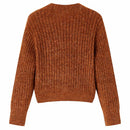 Strikket cardigan til børn str. 116 cognacfarvet