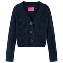 Strikket cardigan til børn str. 104 marineblå