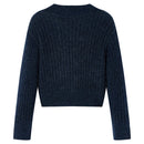Strikket cardigan til børn str. 116 marineblå