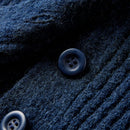 Strikket cardigan til børn str. 116 marineblå