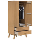 klædeskab OLDEN 76,5x53x172 cm massivt fyrretræ brun